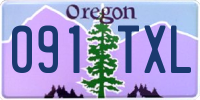OR license plate 091TXL
