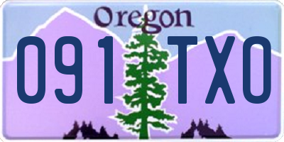OR license plate 091TXO
