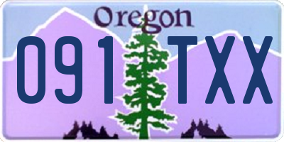 OR license plate 091TXX
