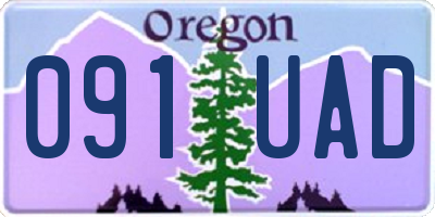 OR license plate 091UAD
