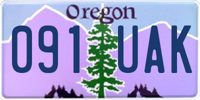 OR license plate 091UAK