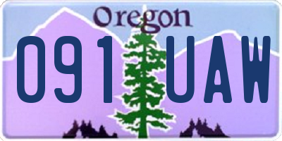 OR license plate 091UAW