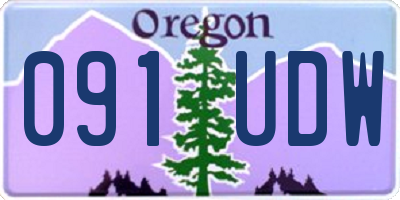 OR license plate 091UDW