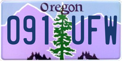 OR license plate 091UFW