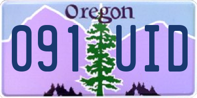 OR license plate 091UID