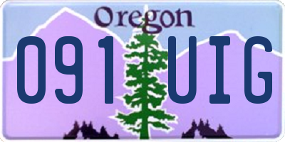 OR license plate 091UIG