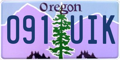OR license plate 091UIK