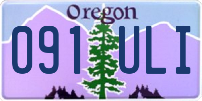 OR license plate 091ULI