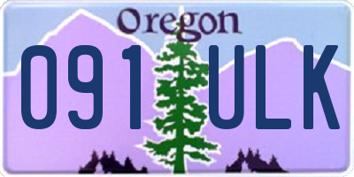 OR license plate 091ULK