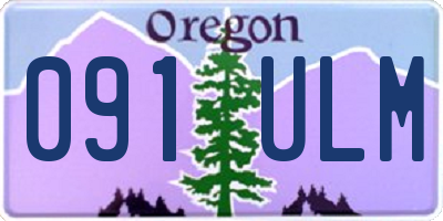OR license plate 091ULM