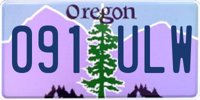 OR license plate 091ULW
