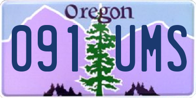 OR license plate 091UMS