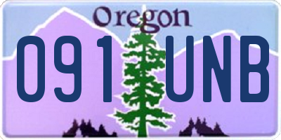 OR license plate 091UNB
