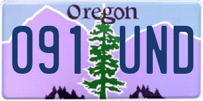 OR license plate 091UND