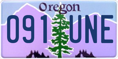 OR license plate 091UNE