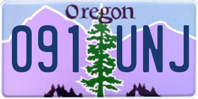 OR license plate 091UNJ