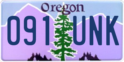 OR license plate 091UNK