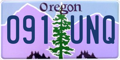 OR license plate 091UNQ