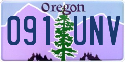 OR license plate 091UNV