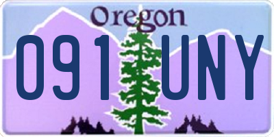 OR license plate 091UNY