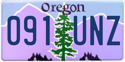 OR license plate 091UNZ
