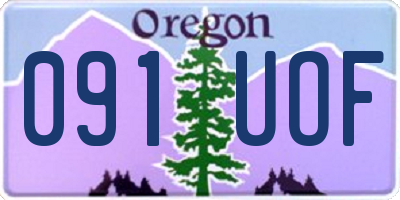OR license plate 091UOF