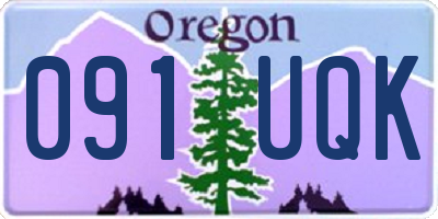 OR license plate 091UQK
