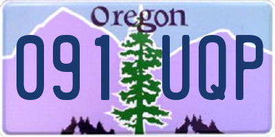 OR license plate 091UQP