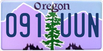 OR license plate 091UUN