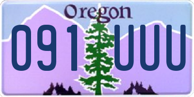 OR license plate 091UUU