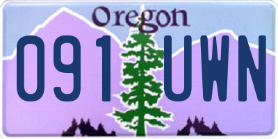 OR license plate 091UWN