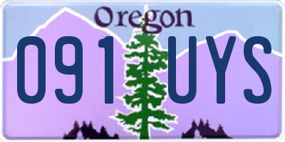 OR license plate 091UYS