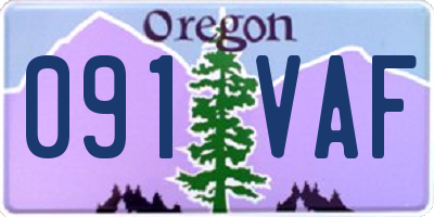 OR license plate 091VAF