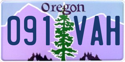 OR license plate 091VAH