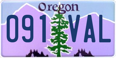 OR license plate 091VAL