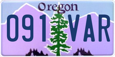 OR license plate 091VAR