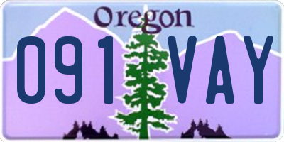 OR license plate 091VAY
