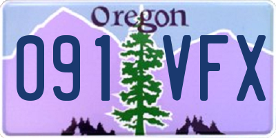 OR license plate 091VFX
