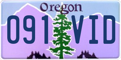 OR license plate 091VID