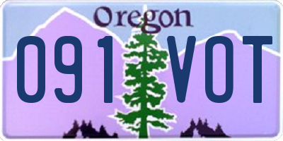 OR license plate 091VOT