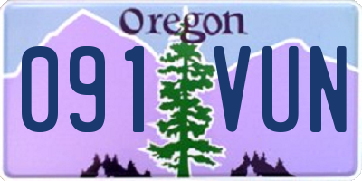 OR license plate 091VUN
