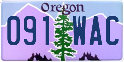 OR license plate 091WAC