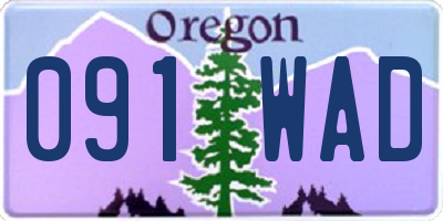 OR license plate 091WAD