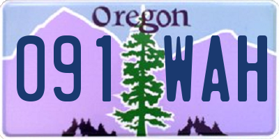 OR license plate 091WAH
