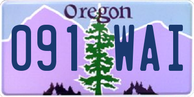 OR license plate 091WAI
