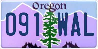 OR license plate 091WAL