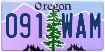 OR license plate 091WAM