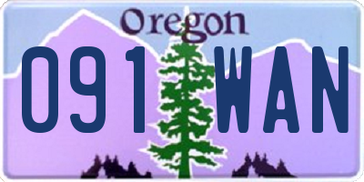 OR license plate 091WAN