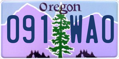 OR license plate 091WAO