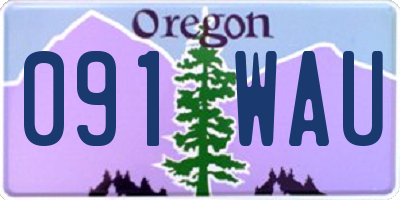 OR license plate 091WAU